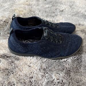 Skechers Women's 6 Breathe-Easy Opportuknity Sneakers‎ Blue Slip On No Tie